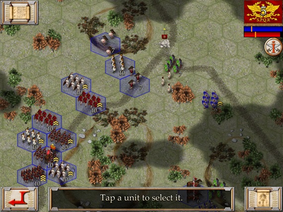 Ancient Battles: Hannibal - Computer (iPad) Game Map and Units